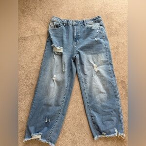 Distressed Blue Jeans